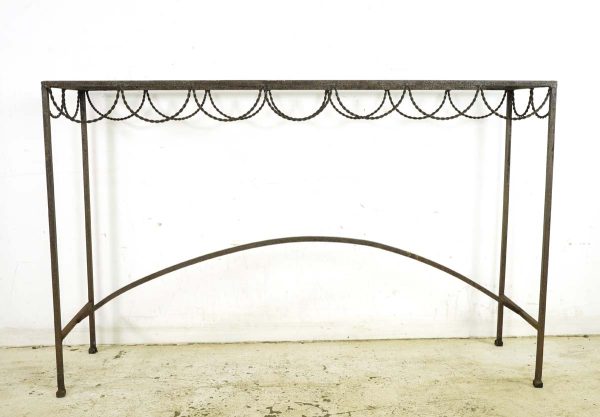 Table Bases - Vintage European 47 in. Steel Hallway Console Table Base