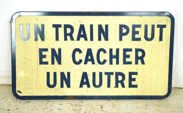 Vintage Signs - Vintage European Steel French Train Commercial Sign