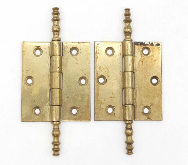 Cabinet & Furniture Hinges - Pair of Vintage 2.25 x 2 Polished Brass Butt Cabinet Hinges