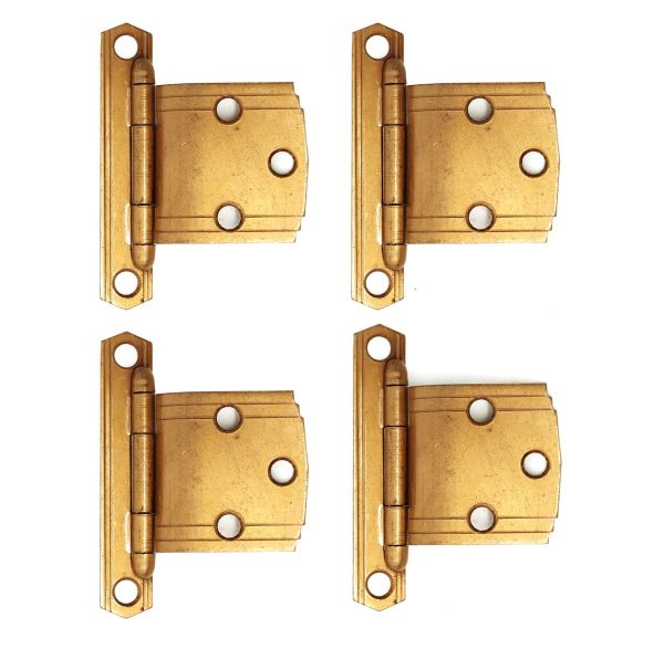 Cabinet & Furniture Hinges - Set of 4 Art Deco Copper Finish 2.75 x 2 Offset Cabinet Hinges