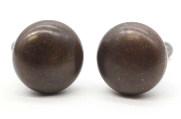 Cabinet & Furniture Knobs - Pair of Vintage 1.75 in. Dark Brass Cabinet Drawer Knobs