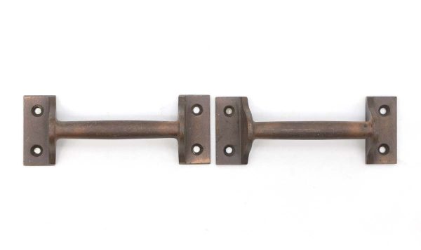 Cabinet & Furniture Pulls - Pair of Vintage 4.25 in. Dark Brass Bridge Furniture Window Lift Pulls