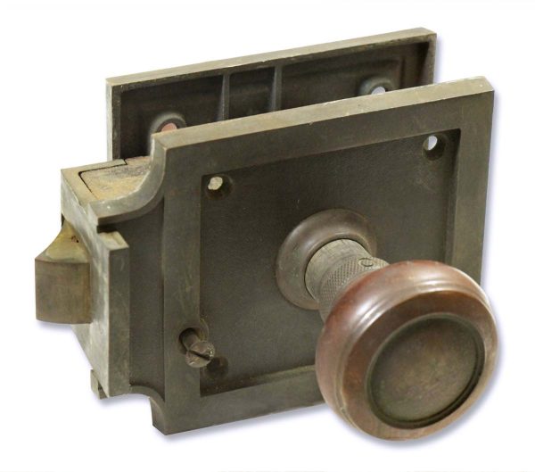 Door Knob Sets - Antique Corbin Entry Square Monolock Door Knob Set