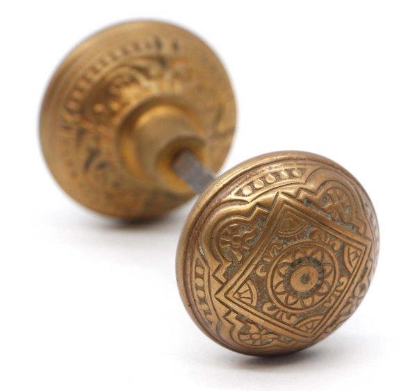 Door Knobs - Pair of Antique Neo Greco Style Solid Bronze Door Knobs