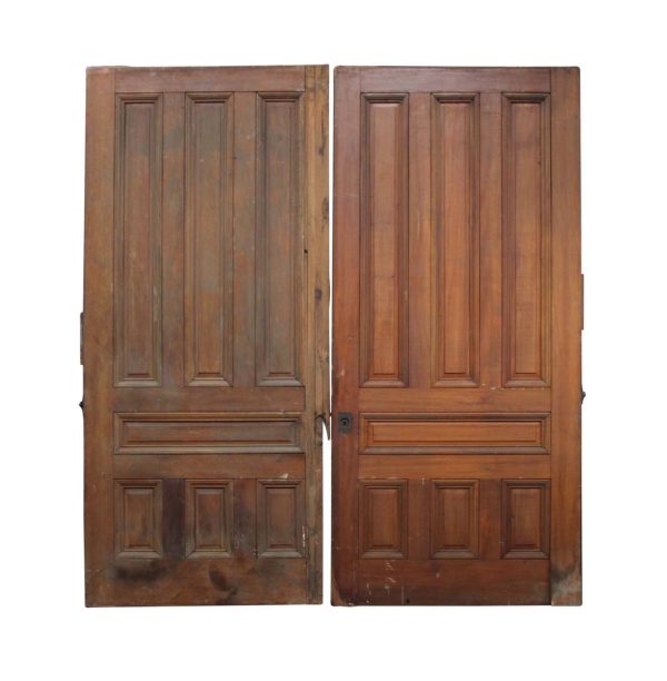 Pocket Doors - Antique 7 Pane Cherry Double Pocket Doors 101.5 x 91