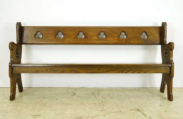 Seating - Antique 71.5 in. Chestnut Wood Church Pew Bench