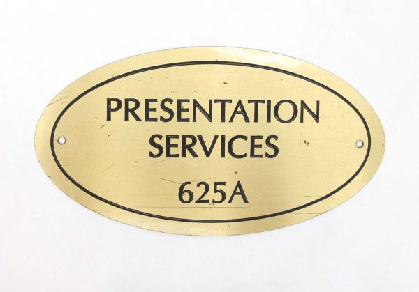 Vintage Signs - Waldorf Astoria Brass Presentation Services 625A Wall Sign