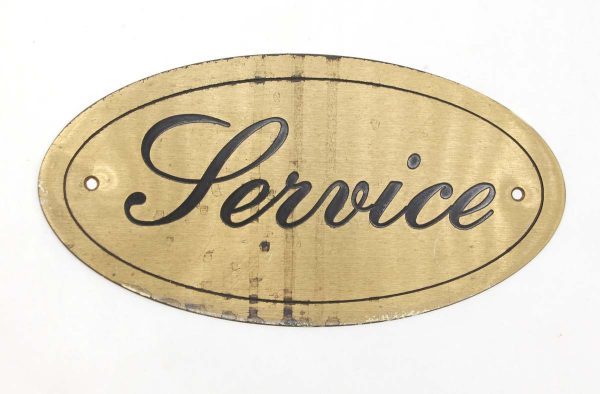 Vintage Signs - Waldorf Astoria Oval Brass Service Wall Sign