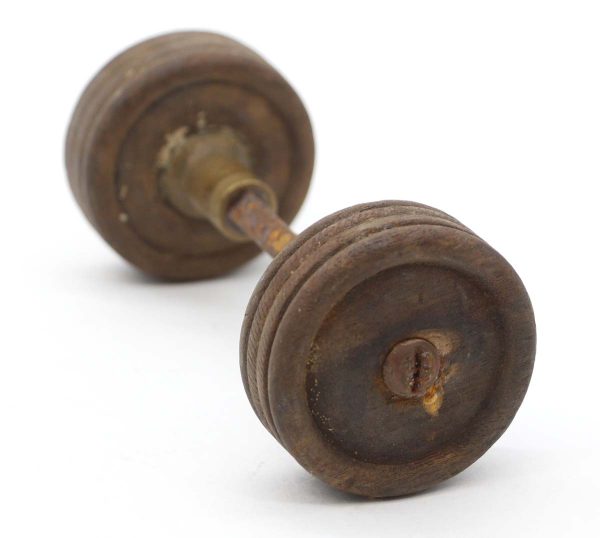 Door Knobs - Antique Circular Plain Wooden Door Knobs