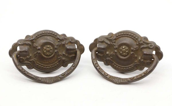 Cabinet & Furniture Pulls - Pair of Victorian 2.5 in. Pressed Steel Drawer Pulls