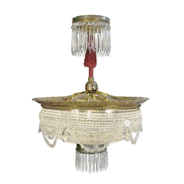 Chandeliers - French Crystal 7 Light Basket Chandelier