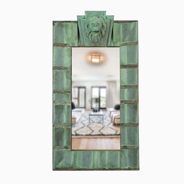 Copper Mirrors & Panels - Grand Handcrafted Copper Lion Head Shingle Mirror