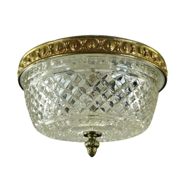 Flush & Semi Flush Mounts - Waldorf Astoria Crystal & Brass Flush Mount Fixture